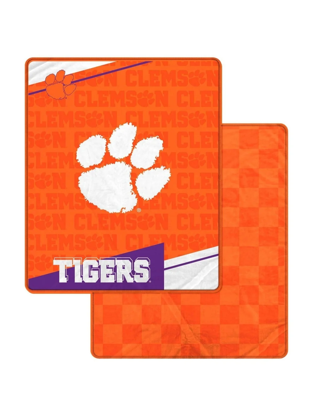 NCAA Clemson Tigers Reversible Throw Blanket 60